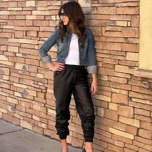 Abercrombie and Fitch Faux Leather Joggers